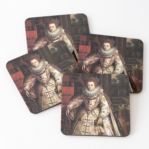 Elizabeth I Fan Portrait Coasters (Set of 4)