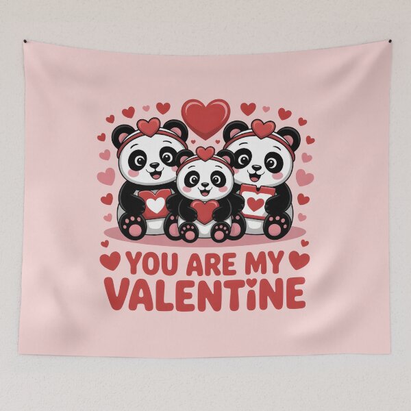 Item preview, Cute Valentine Pandas – You Are My Valentine Text designed and sold by Nimkaew.