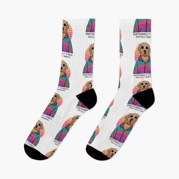 Item preview, Emotionally  Stable. Spiritually Unhinged. Golden Retriever. Retro 90s. designed and sold by Everything Golden Co..