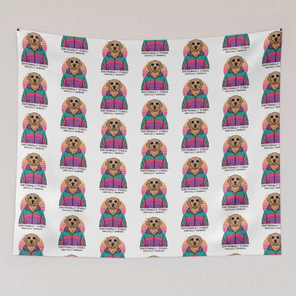 Item preview, Emotionally  Stable. Spiritually Unhinged. Golden Retriever. Retro 90s. designed and sold by Everything Golden Co..