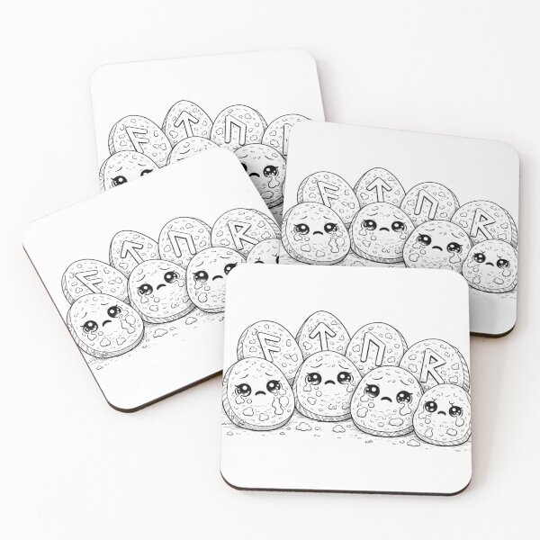 Item preview,  Crying Runes – Sad Kawaii Witchy Symbols (Funny Occult Mood) designed and sold by ComedyInkFactor.