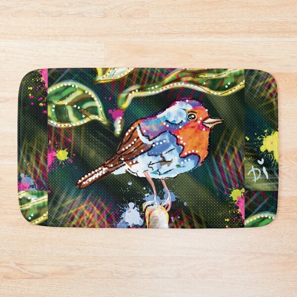 Item preview, Abstract illustration of colorful bird among floral theme designed and sold by Dilyana Rumenova - Shantabella.