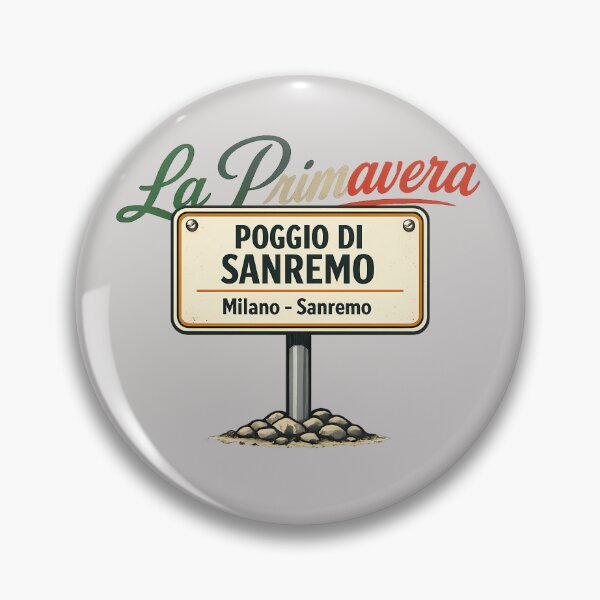 Item preview, Poggio di San Remo – La Primavera Retro Street Sign (Milano–San Remo) designed and sold by malero-design.