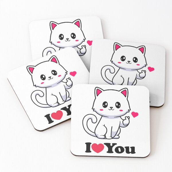 Item preview, Cut White Cat I Love You Heart designed and sold by CosmoMagiclk.