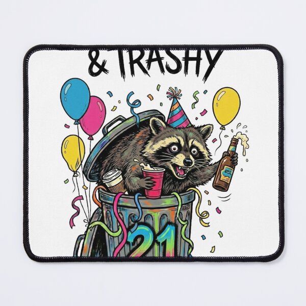 Item preview, Twenty-One & Trashy - Finally Legal Funny Raccoon 21st Birthday designed and sold by Chejen Charity.