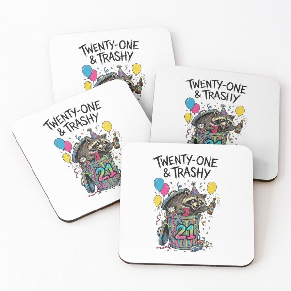 Item preview, Twenty-One & Trashy - Finally Legal Funny Raccoon 21st Birthday designed and sold by Chejen Charity.