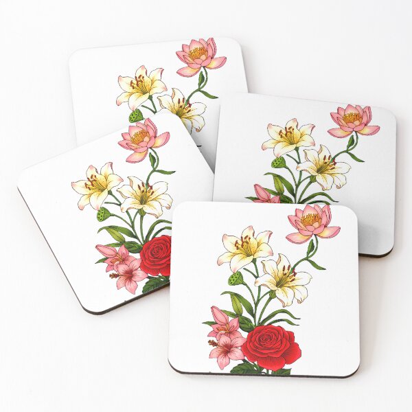 Item preview, Botanical Harmony – Lotus, Lily & Rose Cascade designed and sold by meesub.
