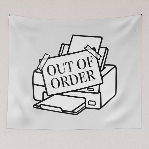 Item preview, Out of Order Funny Broken Printer Office Humor Minimalist Art designed and sold by SplashTastic.