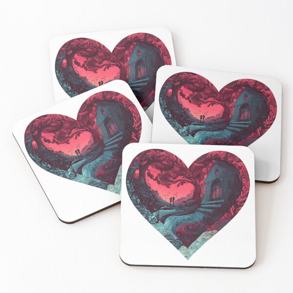 Item preview, Surreal Valentine Heart Landscape Dark Romantic Illustration designed and sold by PluffyPanda.