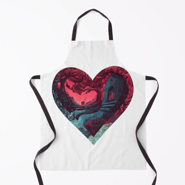 Item preview, Surreal Valentine Heart Landscape Dark Romantic Illustration designed and sold by PluffyPanda.