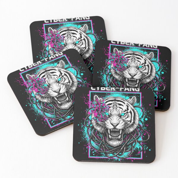 Item preview, Cyber-Fang – Viral Predator Cyberpunk Tiger designed and sold by Ekracreatives.