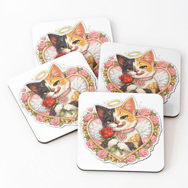 Item preview, Cute Calico Cat in Rose heart designed and sold by Cat-loveparttime.