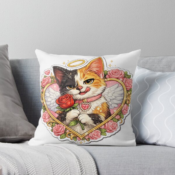 Item preview, Cute Calico Cat in Rose heart designed and sold by Cat-loveparttime.
