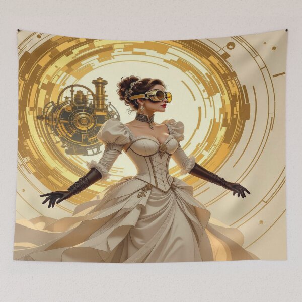 Item preview, Steampunk Light Elegance – A watch wearer caught between dimensional whispers and Victorian splendor designed and sold by FotoworldEdel.