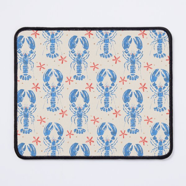 Item preview, Vintage Blue Lobster & Red Starfish Pattern. Nautical Block Print Ocean Art designed and sold by SIR13.