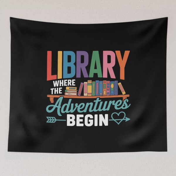 Item preview, Library Books Where Adventure Begins - Librarian Reader designed and sold by PowAcademy.