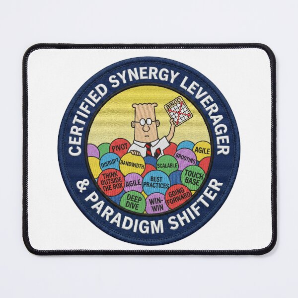 Item preview, Funny Scott Adams Style Corporate Buzzword Bingo Patch designed and sold by AURA Vibes.