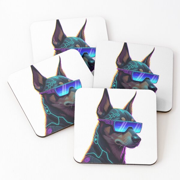 Item preview, Cyberpunk Dog with Neon Glasses designed and sold by i1ovedogs.