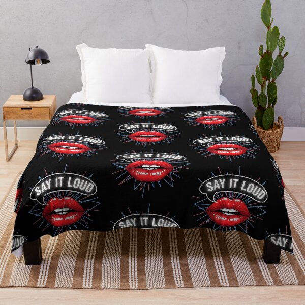 Item preview, Pop Art Red Lips Art – Say It Loud, Bold Graphic Comic Book Style Speech Bubble designed and sold by Luminari Creations.