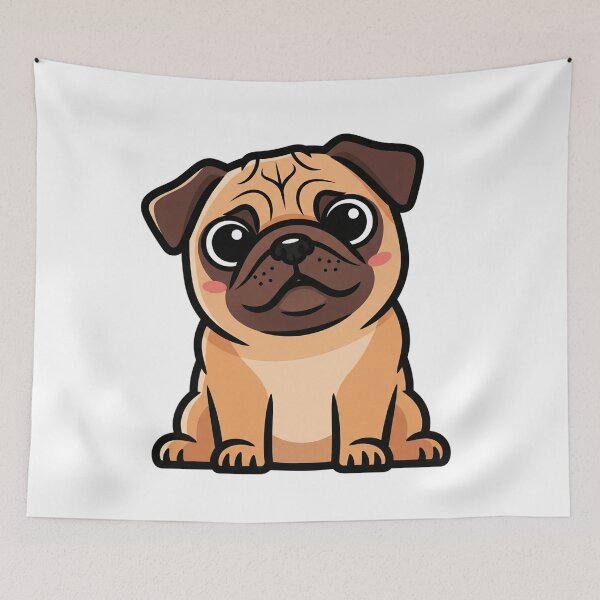 Item preview, Cute Pug Cartoon Illustration designed and sold by i1ovedogs.