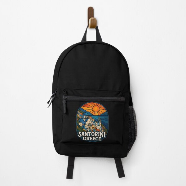 Item preview, Santorini Greece Stained Glass Travel designed and sold by TomFrontierArt.