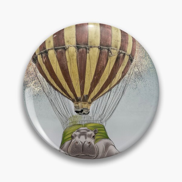Item preview, Hippo floating with hot air balloon designed and sold by Photopat.