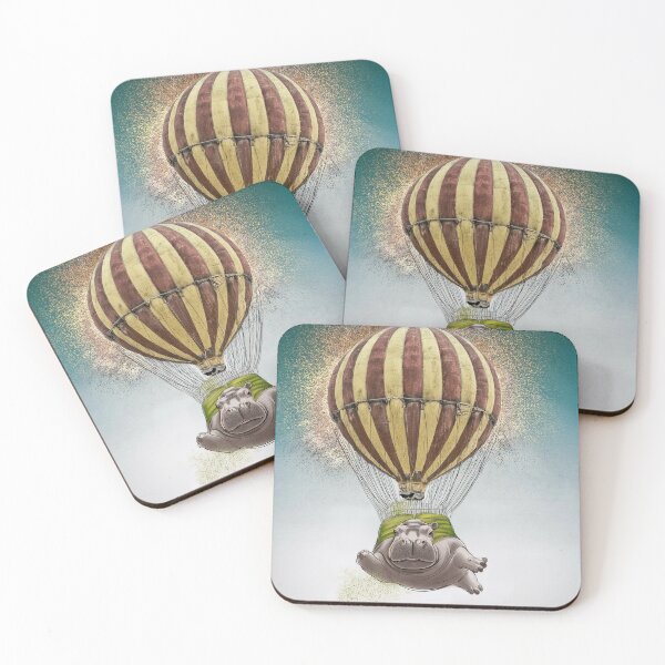 Item preview, Hippo floating with hot air balloon designed and sold by Photopat.