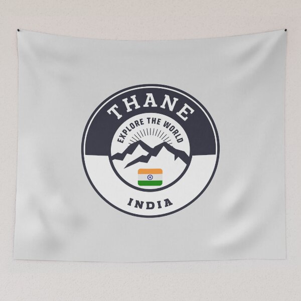 Item preview, Thāne India | Black and White Travel Crest designed and sold by World Designs.