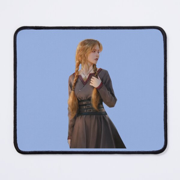 Item preview, Quiet Young Woman with Long braids wearing simple dress designed and sold by NieleJaneda.