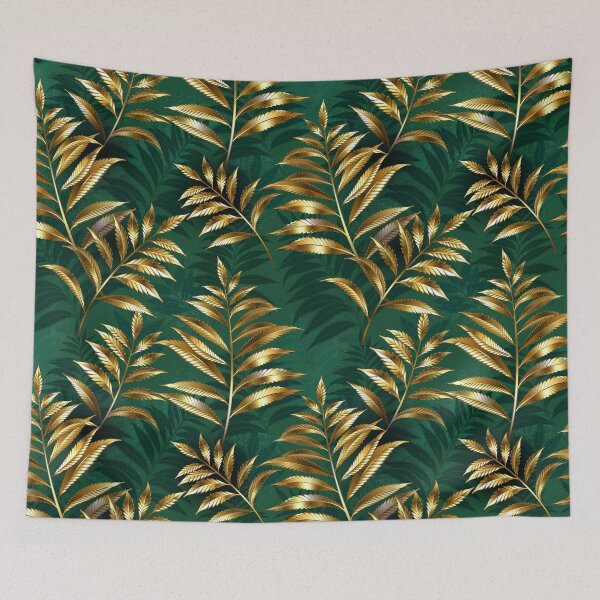 Item preview, Seamless pattern with golden ferns designed and sold by Blackmoon9.