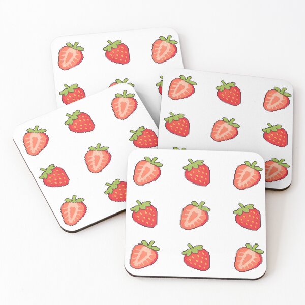 Item preview, red pixelart strawberries designed and sold by afireArts.