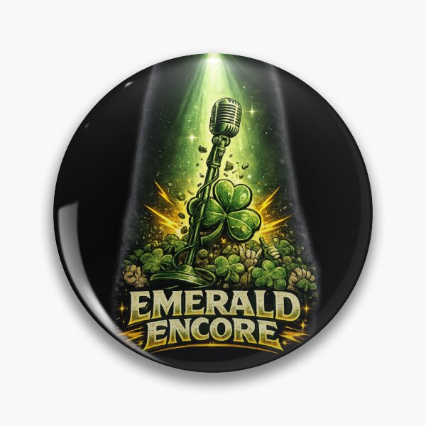 Item preview, Emerald Encore – St. Patrick's Day Mic & Rock Pun designed and sold by PunchDrop.