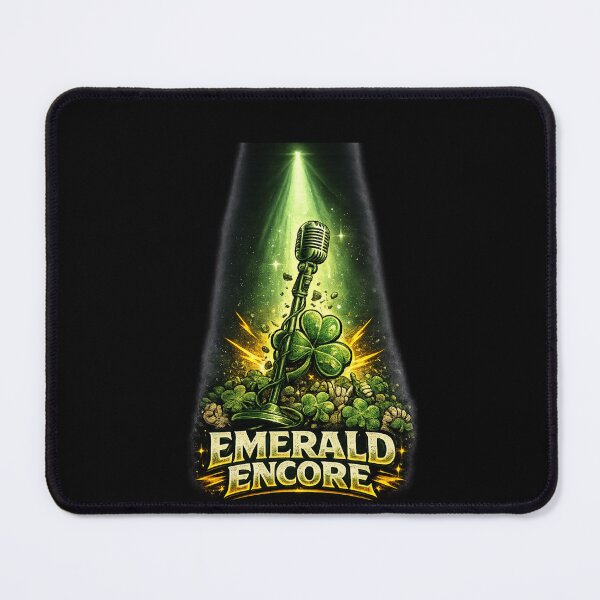 Item preview, Emerald Encore – St. Patrick's Day Mic & Rock Pun designed and sold by PunchDrop.