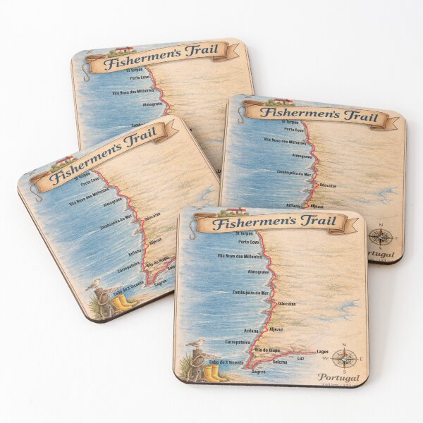 Item preview, Fishermen´s Trail Map Portugal designed and sold by Stingy-Nomads.