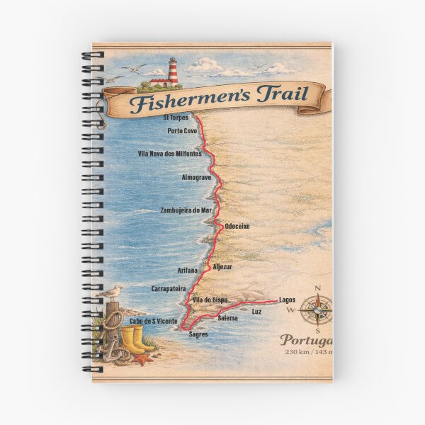 Item preview, Fishermen´s Trail Map Portugal designed and sold by Stingy-Nomads.