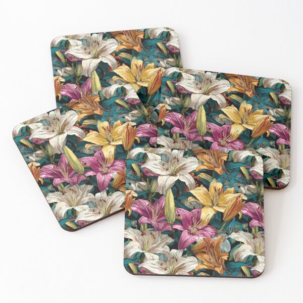 Item preview, Bold Lilies Texture  - Birthday Flower Pattern  - Christmas Gifts For Him designed and sold by RoyalStarsPatts.