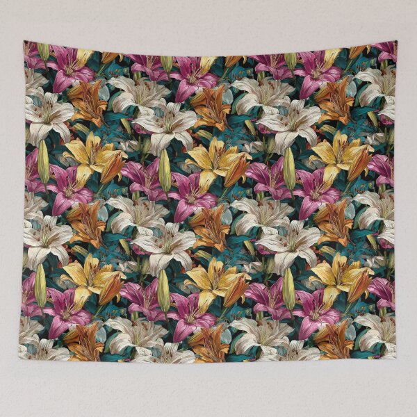 Item preview, Bold Lilies Texture  - Birthday Flower Pattern  - Christmas Gifts For Him designed and sold by RoyalStarsPatts.