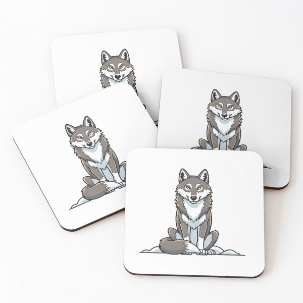 Item preview, Calm Cartoon Wolf Sitting Minimalist Winter Wildlife Design designed and sold by INNER WINNER YOU.