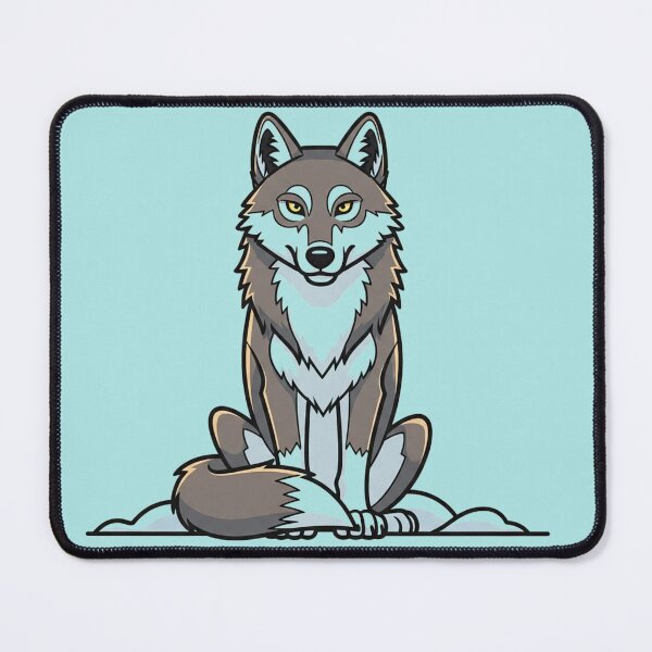 Item preview, Calm Cartoon Wolf Sitting Minimalist Winter Wildlife Design designed and sold by INNER WINNER YOU.