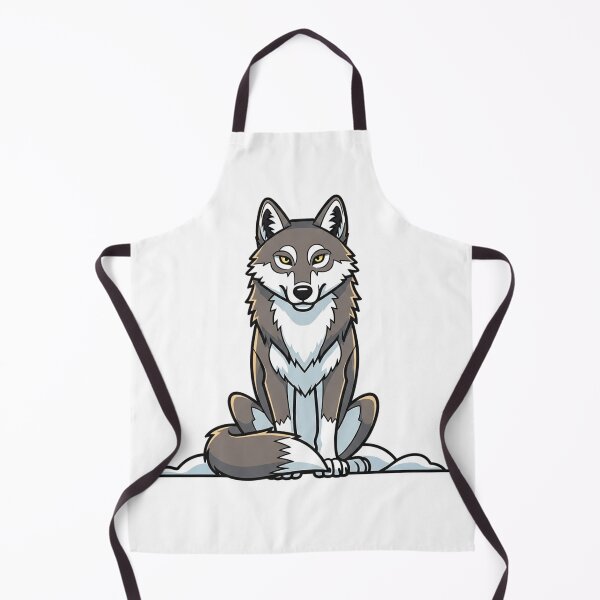Item preview, Calm Cartoon Wolf Sitting Minimalist Winter Wildlife Design designed and sold by INNER WINNER YOU.