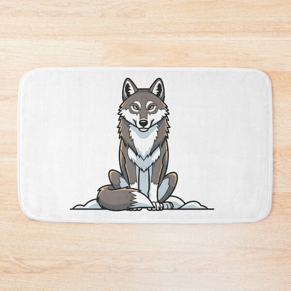 Item preview, Calm Cartoon Wolf Sitting Minimalist Winter Wildlife Design designed and sold by INNER WINNER YOU.