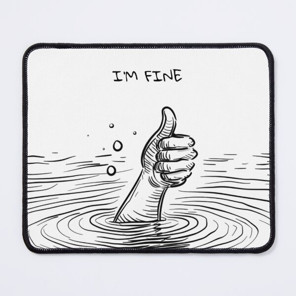 Item preview, I’m Fine Funny Minimalist Doodle Meme designed and sold by adelbubblestore.