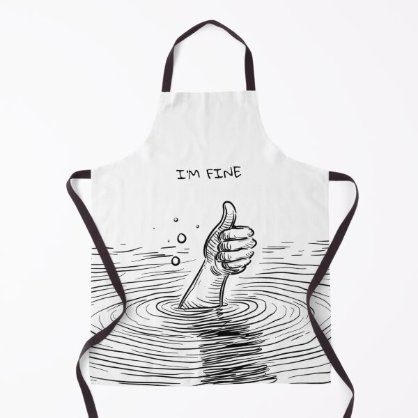 Item preview, I’m Fine Funny Minimalist Doodle Meme designed and sold by adelbubblestore.