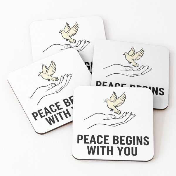 Item preview, Peace Begins With You Dove Minimalist Inspirational T-Shirt, Gift For Him designed and sold by Iunova.