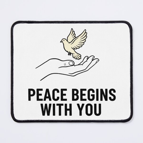 Item preview, Peace Begins With You Dove Minimalist Inspirational T-Shirt, Gift For Him designed and sold by Iunova.