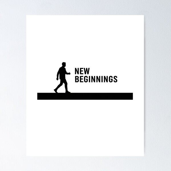 Item preview, Motivational New Beginnings Walk Line Art Minimal Typography designed and sold by INNER WINNER YOU.