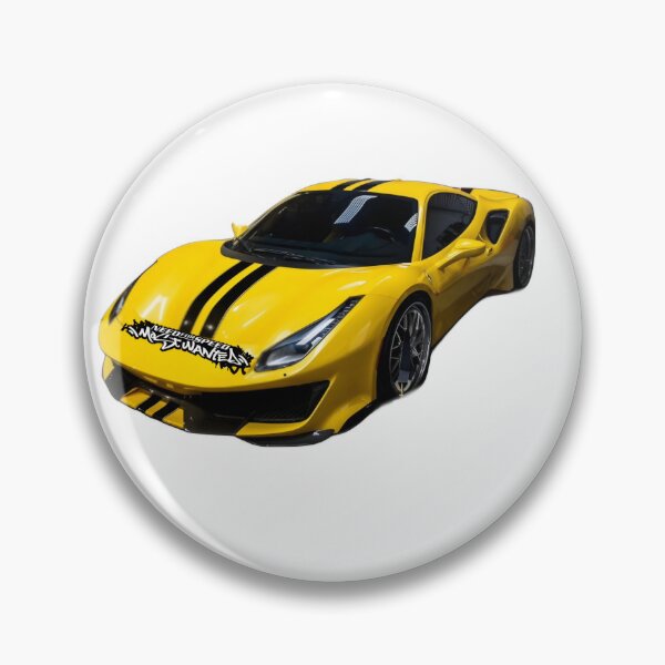 Item preview, Yellow Supercar with Black Racing Stripes – High-Octane Wall Art designed and sold by Artuer69.