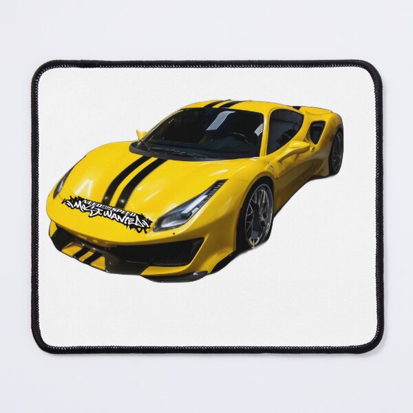 Item preview, Yellow Supercar with Black Racing Stripes – High-Octane Wall Art designed and sold by Artuer69.