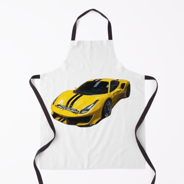 Item preview, Yellow Supercar with Black Racing Stripes – High-Octane Wall Art designed and sold by Artuer69.