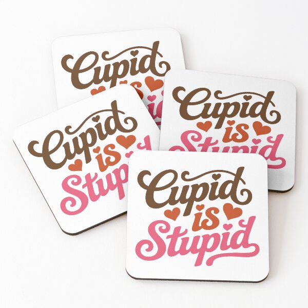 Item preview, Cupid Is Stupid Retro Anti-Valentine Script designed and sold by QuietBloom80.